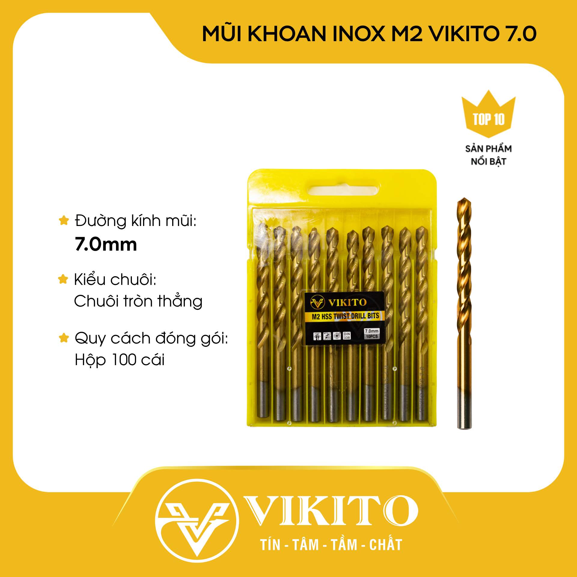 Mũi khoan inox M2 VIKITO 7.0